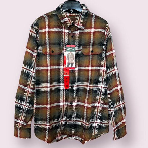 Orvis Men's Big Bear Heavyweight Flannel Shirt Cotton Multicolor Size M - Picture 5 of 9